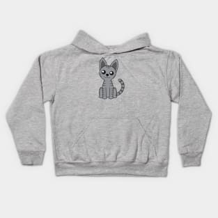 Grey Striped Cat Kids Hoodie